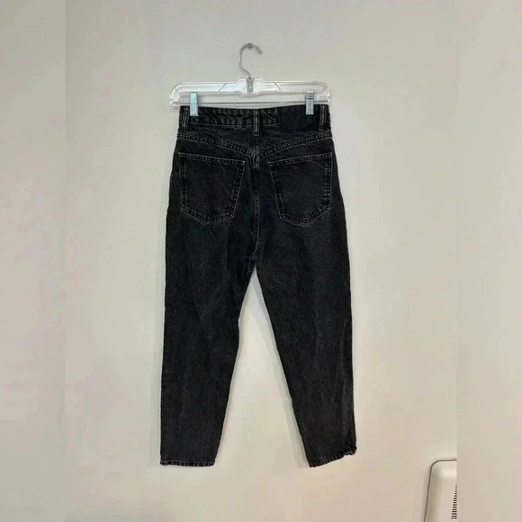 ZARA High Waist washed black straight leg ankle jeans size 4/ 26 Abercrombie - Picture 8 of 9